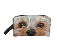 Dog Cute Yorkshire Terrier TeacupLarge Capacity Cosmetic Organizer，Travel Makeup Bag for Women