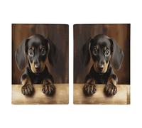 Dog Dachshund Passport Holder Leather Passport Wallet Cover Case Passport Protective Cover Cute Passport Book Holder Slim Credit Card Holder Travel Accessories for Women Men