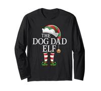 Dog Dad Elf Squad Christmas Matching Pajama Xmas Party Elf Long Sleeve T-Shirt