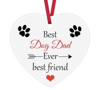 Dog Dad Gifts Best Dog Dad Ever Ornament Keepsake Sign Fathers Day Birthday Christmas Ornament for Dog Dad Dog Father Dog Lover Gifts Dog Owner Gifts Dog Dad Gifts for Men