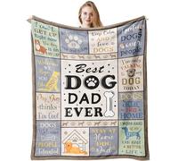 Dog Dad Gifts for Men, Dog Lovers Gifts, Best Dog Dad Ever, Dog Owner Gifts, Dog Themed Gifts for Men, Pet Lover Presents for Father Daddy Papa Pappy Grandpa on Father's Day Blanket 150x130CM