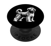 Dog Dad Mom Lover - Monochromatic Tibetan Terrier PopSockets Swappable PopGrip