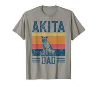 Dog Dad - Vintage Akita Dad T-Shirt, Men, Slate Grey, X-Large