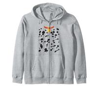 Dog Dalmatian Costume Dalmations Spots Puppy Print Halloween Zip Hoodie