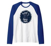 Dog Days Starry Nights Celestial Canine Raglan Baseball Tee, Men, Royal Blue/White, XL