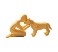 Dog Decor Abstract Art 3D Printed Sculpture Man And Dog Figurine