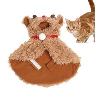 Dog Deer Costume - Plush Warm Cat Cape,Dog Christmas Outfit | for Small Medium Large Breed Puppy Kitten New Year Photo Props Daily Wear Winter