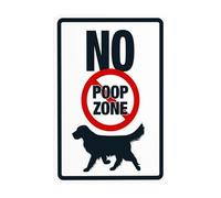 Dog Defecation Forbidden Graphic Zone Sign, Community Fixed Area Behavior Restriction Decor 8x12 Inch