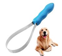 Dog Deshedding Loop Brush, 1PC Double-Sided Shedding Blade,Dogs Shedding Brush,Stainless-Steel Grooming Tool,Dog Shedding Tool with Stainless Steel Blade for Dog and Cat, Blue (Blue)