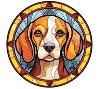 Dog Design Suncatcher, loads of variations and canine breeds, Indoors or Outdoors use, Gift for doggy lovers. 14cm across (Beagle)