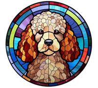 Dog Design Suncatcher, loads of variations and canine breeds, Indoors or Outdoors use, Gift for doggy lovers. 14.5cm across (Poodle)