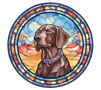 Dog Design Suncatcher, loads of variations and canine breeds, Indoors or Outdoors use, Gift for doggy lovers. 14cm across (Shorthaired Pointer)