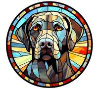 Dog Design Suncatcher, loads of variations and canine breeds, Indoors or Outdoors use, Gift for doggy lovers. 14cm across (Labrador - Black)