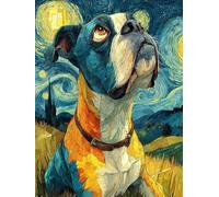 Dog Diamond Art Landscape Diamond Painting Kits for Adults 5D DIY Full Square Drill Cross Stitch Kits for Adults Arts and Crafts for Home Bedroom Decor, Room Decor, Gifts for Women 10x14inch -yym2574O