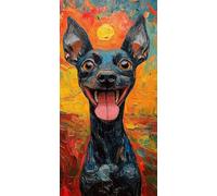 Dog Diamond Art Sunset Diamond Painting Kit 5D Crystal Art Kits DIY Diamonds Painting Kits Adults Full Drill Christmas Crafts for Adults Sequin Diamonds, for Home Autumn Decorations 40x80cm F - 765