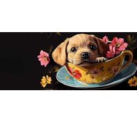 Dog Diamond Painting Kits for Adults, Pattern Cherry Blossoms Diamond Art 5D DIY Full Round Drill Gem Crystal Art Kits Crafts for Adults for Home Room Decor, Bedroom Decor, Gifts 50 * 100cm -yym260320