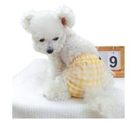 Dog Diaper with Adjustable Elastic Waistline Lace Washable Reusable Puppy Sanitary Panties Pet Underwear for Female Girls Dogs(Gelb,S)