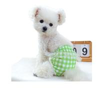 Dog Diaper with Adjustable Elastic Waistline Lace Washable Reusable Puppy Sanitary Panties Pet Underwear for Female Girls Dogs(Grn,XS)