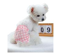 Dog Diaper with Adjustable Elastic Waistline Lace Washable Reusable Puppy Sanitary Panties Pet Underwear for Female Girls Dogs(Rose,S)