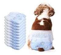 Dog Diapers Female,Disposable 10Pcs Stretchy Cat Diapers for Female Cats,Size S Leak-Proof Pull-ups,Penguin Pattern Doggy Diapers for Dogs in Heat,Dog Period, Incontinence, Training (S, Blue)