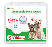 Dog Diapers Male Disposable Super Absorbent, 100 Count, Male Dog Wraps Leak Proof, Ultra Dry & Breathable, Small