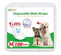 Dog Diapers Male Disposable Super Absorbent, 100 Count, Male Dog Wraps Leak Proof, Ultra Dry & Breathable, Medium