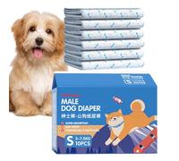 Dog Diapers | Pack of 10 Super Absorbent Waterproof with Elastic, Comfortable Non-Drip Elastic Wrap for Pets for Training and Accident Prevention at Home