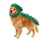 Dog Dinosaur Costume, Glow in The Dark Cat Skeleton Costume for Cats Only, Soft Plush Prehistoric T-Rex Pet Halloween Cosplay Outfit for Puppy and Medium Dogs (L(120cm),Green)