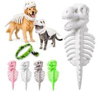 Dog Dinosaur Skeleton Costume, Funny Halloween Pet Costume for Dogs, Glow in The Dark Dino Outfit for Small Medium Large Dogs & Cats, Cute Animal Cosplay Clothes (S,Fluorescent-C)