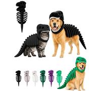Dog Dinosaur Skeleton Costume, Plush T Rex Pet Halloween Outfit | Soft Dino Skeleton Design with Flexible Fit for Dogs and Cats, Party Dress Up and Photo Fun(Black,90cm/35.4inch)
