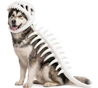 Dog Dinosaur Skeleton Costume with Skull Hood for Pets | Soft Plush Dinosaur Costume for Big Dogs, Perfect for Halloween Dress-Up and Fun Photo Shoots