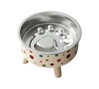 Dog Dog Bowl Stainless Steel Raised | Slow eating puppy feeding bowl for indoors, dorm, home, apartment, kitchen, living room and on the balcony