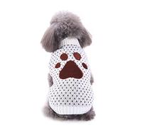 Dog Doggy Pullover Clothes Sweaters Dog Foot Print Small Doggy Soft Winter Boy(2XL)
