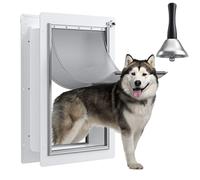 Dog Door for Wall Upgrade 2.0 with Secure Aluminum Lock, Steel Frame & Telescoping Tunnel, Double Silicone Flaps Dog Doggy Door and Cat Door for All Pets, Strong & Durable(Pets Up to 100 Lb) -Large