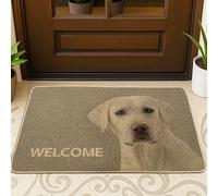 Dog Door Mat, Casual Welcoming Welcome Brown None Beige Washable Low Profile Decorative Doormat Outdoor Decor for Front Door Entryway Patio 29x17 Inch