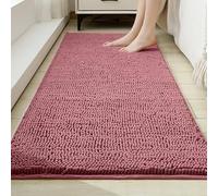 Dog door mat for muddy paws Chenille Mud Mat Entry Indoor Entryway Carpet Absorbent bath mats Non-Slip Washable Quick Dry Ideal for Bathroom Kitchen Bedroom(Rose-A,90 x 150 cm (35.4" x 59.1"))
