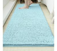 Dog door mat for muddy paws Chenille Mud Mat Entry Indoor Entryway Carpet Absorbent bath mats Non-Slip Washable Quick Dry Ideal for Bathroom Kitchen Bedroom(Blue-C,60 x 240 cm (23.6" x 94.5"))