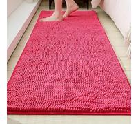 Dog door mat for muddy paws Chenille Mud Mat Entry Indoor Entryway Carpet Absorbent bath mats Non-Slip Washable Quick Dry Ideal for Bathroom Kitchen Bedroom(Pink-A,90 x 150 cm (35.4" x 59.1"))