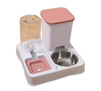 Dog Double Bowl Feeder Automatic Cats Food Container And Water Dispenser For Dog Daily Feeding Watering Supply Water Dispenser Automatic Travel