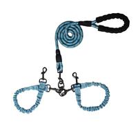 Dog Double Leashes,Rope Bungee Dual Leash with Padded Handle Removable for 2 Dogs,Tangle-Free, Padded Handles, 360° Swivel Control (Blue, 2 Way)