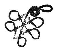 Dog Double Leashes,Rope Bungee Three Leash with Padded Handle Removable for 3 Dogs,Tangle-Free, Padded Handles, 360° Swivel Control (Black, 5 Way)