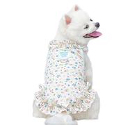 Dog Dress,1Pc Dog Dresses for Small Dogs with Ruffle Neckline Hem,Breathable Stretchy Summer Pet Dog Clothes Puppy Skirt for Chihuahua Yorkie Teacup Cats Kitten Small Tiny Dogs (Floral, L)