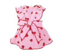 Dog Dress Bow Harness, Puppy Floral Princess Dress, Breathable Bow Tie With Drawstring Buckle For Small Dog Cats Girl Puppy