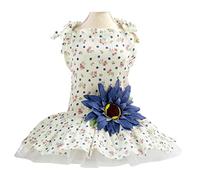 Dog Dress Puppy Luxury Skirt Clothes Princess Dresses Wedding Evening Dress Tutu Daisy Flower Skirt for Small Dog Girl (XS)