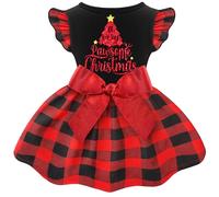 Dog Dress with Ruffles (XS (Back: 9.8",Chest: 12"-14"), a Very Pawsome Christmas)