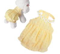 Dog Dresses for Small Dogs, Daisy Flower Dog Dress Pet Clothes Sleeveless Summer Breathable Cat Puppy Skirts for Chihuahua Yorkie Teacup，Yellow：S