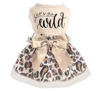 Dog Dresses for Small Dogs Girl - Gradient Sequin Mesh Summer Tutu Dress Dog Clothes - Cat Apparel - Pet Puppy Clothing Doggie Outfits by Kosiyi (Leopard, Small (Chest 13in))