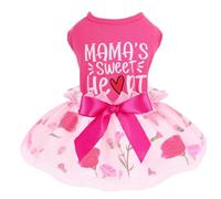 Dog Dresses for Small Dogs Girl - Gradient Sequin Mesh Summer Tutu Dress Dog Clothes - Cat Apparel - Pet Puppy Clothing Doggie Outfits by Kosiyi (Rose Flower, Large (Chest 17in))