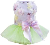 Dog Dresses for Small Dogs Puppy Skirt Princess Tutu Flower Sequin Dot Wedding Lace Luxury Bow Dresses for Small Dogs Girls Cats XL Green