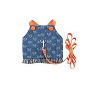 Dog Dresses Harness Leash Set For Small Dogs Cute Bowknot Puppy Vest Soft Jean Chihuahua Toy Poodle Jacket Pet Apparel Yorkie Comfortable Stylish Outfit (B, L)